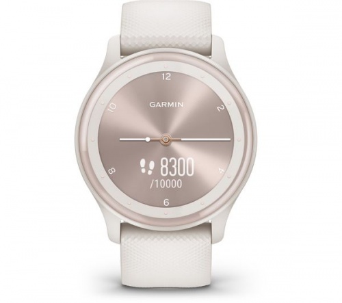 GARMIN vivomove Sport Small- Ivory + Peach Gold with Silicone Strap