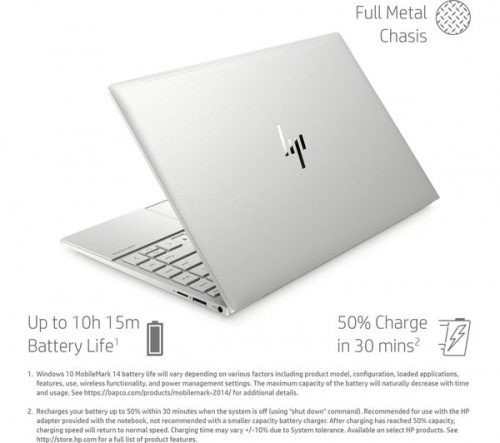 HP ENVY 13-ba0506sa 13.3in Silver Laptop - Intel i7-1065G7 8GB RAM 1TB SSD Touchscreen - Windows 10