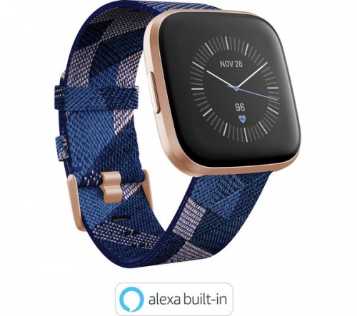 GradeB - FITBIT Versa 2 Special Edition with Amazon Alexa - Navy & Pink Woven Strap