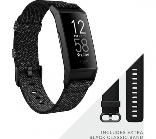 GradeB - FITBIT Charge 4 Fitness Tracker Granite Black - Universal