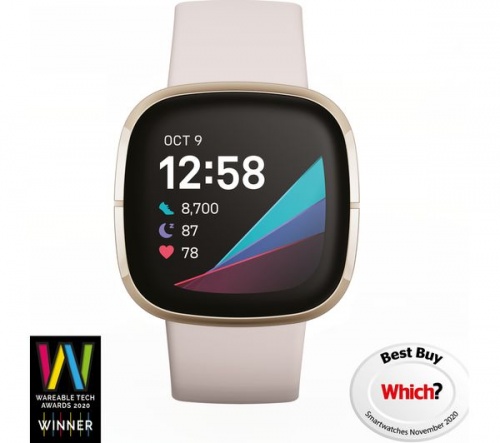 FITBIT Sense | Lunar White & Soft Gold