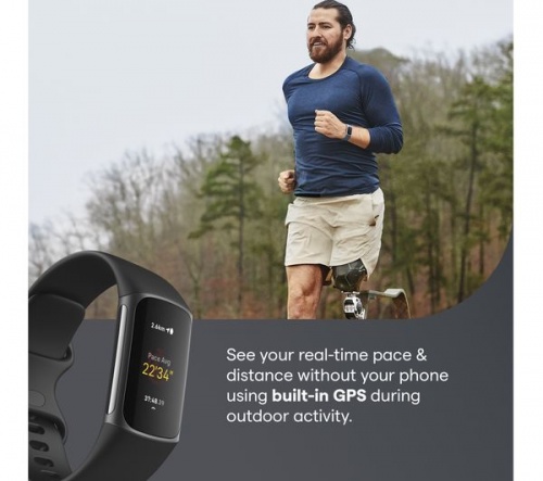 GradeB - FITBIT Charge 5 Black Fitness Tracker - Universal