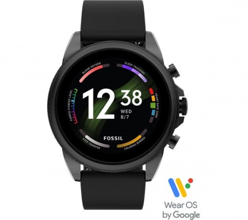 GradeB - FOSSIL Gen 6 FTW4061 Black Smart Watch + Google Assistant - Silicone Strap | Universal