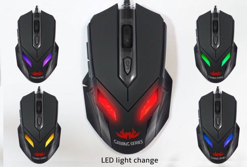 SUMVISION Zark Wired Gaming Mouse USB 7 Colour LED Light 2400dpi Optical