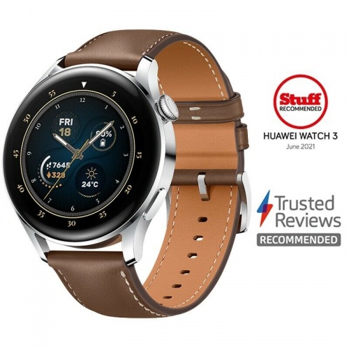 GradeB - HUAWEI Watch 3 Classic Silver & Brown 46 mm | Water resistant