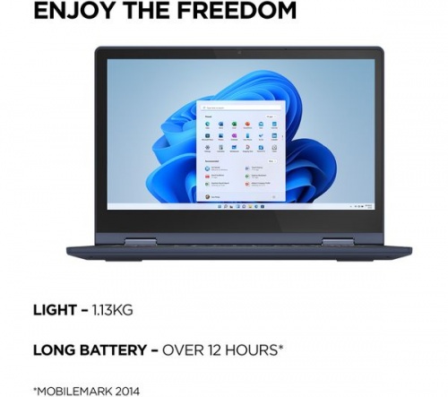 LENOVO IdeaPad Flex 3i 11.6in 2-in-1 Blue Laptop - Intel Celeron N4020 4GB RAM 64GB eMMC - Windows 10