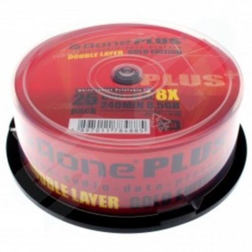 Aone Full Face Printable 8x Dual Layer 8.5GB DVD+R DL in Tub of 25 - New UMECODE