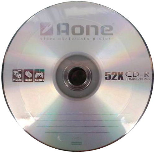 Aone 52x CD-R Branded 80 min 700MB 25 Pack