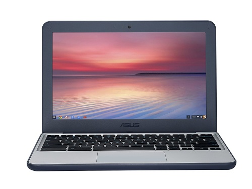 GradeB - ASUS C202SA-GJ0027 11.6-inch Chromebook - Silver/Blue - Intel Celeron N3060 2 GB RAM 16 GB eMMC - Chrome OS - Ruggedised and Water Resistant Design with 180 Hinge