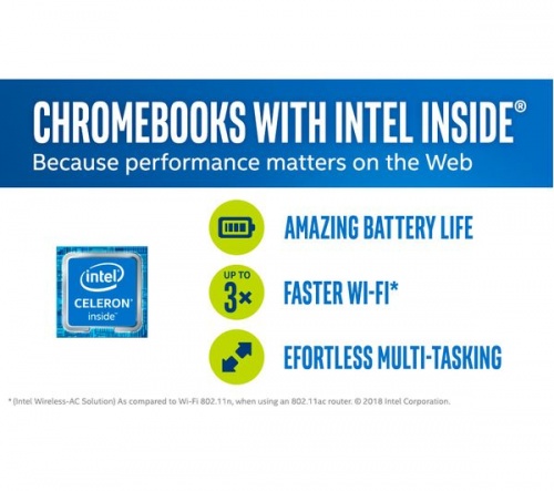 ASUS C423 14in Silver Chromebook - Intel Celeron N3350 4GB RAM 64GB eMMC - Chrome OS