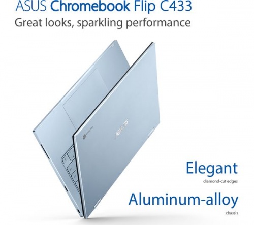 Grade2B - ASUS Flip C433TA 14in 2-in-1 Silver Chromebook - Intel m3-8100Y 4GB RAM 64GB eMMC - Chrome OS
