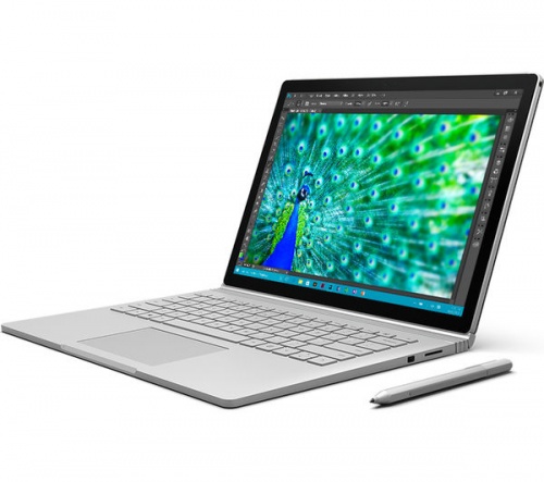 GradeB - MICROSOFT Surface Book with Performance Base - Intel® Core™ i7-6600U Processor 16GB RAM 512GB SSD NVIDIA® GeForce® 965M 13.5" Ultra HD PixelSense Touchscreen Windows 10 Pro - Silver