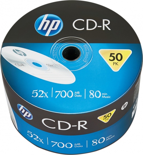 HP 52x CD-R Branded / Logo  Blank Recordable Discs 700MB 80 Mins - 50 Pack