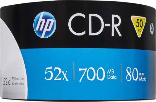 HP 52x CD-R Branded / Logo  Blank Recordable Discs 700MB 80 Mins - 50 Pack