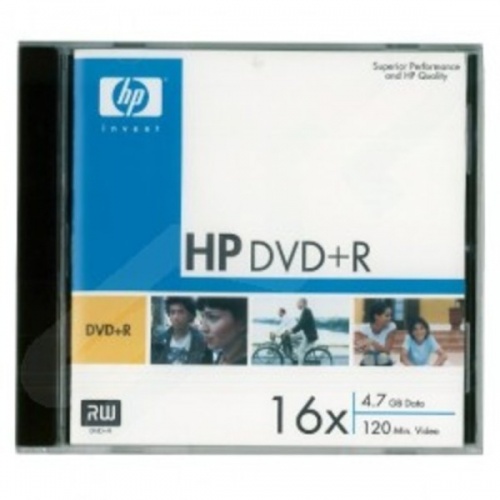 Single HP DVD+R in Jewel Case DRE00023 16x 4.7GB 120Min (Video) Branded Blank Media Disk
