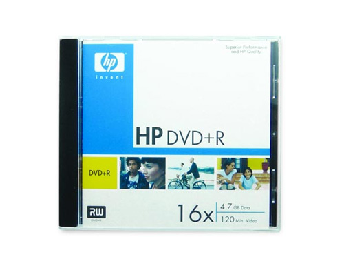 Single HP DVD+R in Jewel Case DRE00023 16x 4.7GB 120Min (Video) Branded Blank Media Disk
