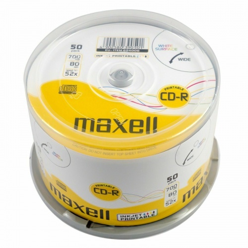 Maxell PRINTABLE CD-R 80 700MB 80min 52x Tub (50 Pack)