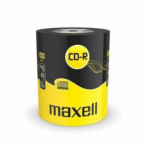 Maxell CD-R 52x Branded 700MB 80 Min 100 Pack Shrink Wrap | 624037