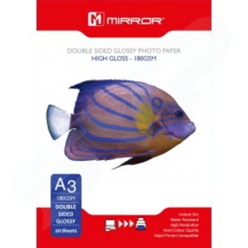 MIRROR A3 GLOSS DOUBLE SIDE A3 PAPER - 20 PACK - MP180PGDSA3
