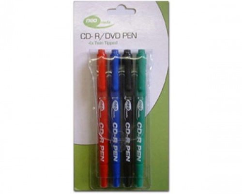 NEO CD/DVD Dual Tip Marker Pens 4 Pack
