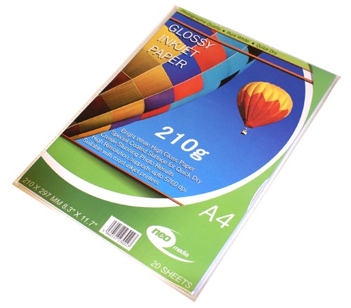 NEO MEDIA 210gsm A4 High Professional Inkjet Photo Gloss Paper (20 Sheets)