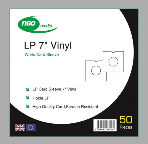 Neo 7" LP Vinyl Card sleeve 50 pack - in White