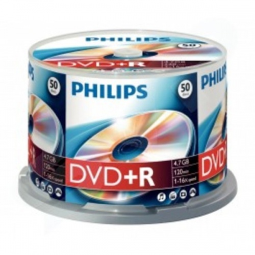 Philips DVD+R Branded Media 4.7GB 16x  Cake Spindle  - 50 - DR4S6B50F