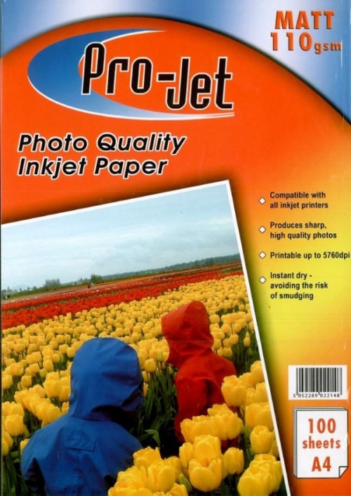 Projet 110gsm A4 Matt Inkjet Photo Paper Pack of 100