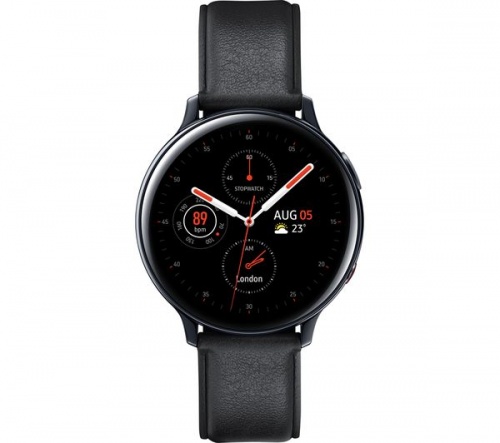 SAMSUNG Galaxy Watch Active2 4G Black - Leather & Stainless Steel | 44 mm
