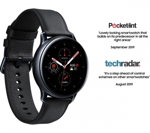 Grade2B - SAMSUNG Galaxy Watch Active2 4G Black - Leather & Stainless Steel | 44 mm