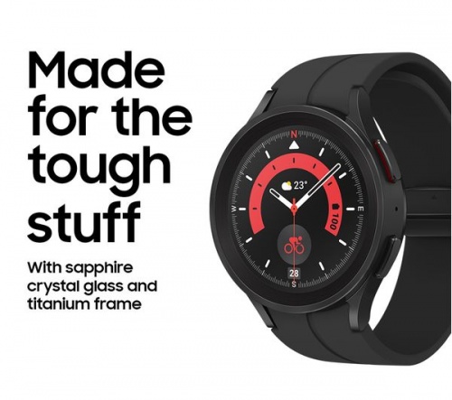 SAMSUNG Galaxy Black Watch5 Pro BT - Titanium 45 mm | Bixby & Google Assistant