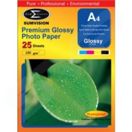 Sumvision 180gsm Glossy A4 Photo Paper 25 Pack