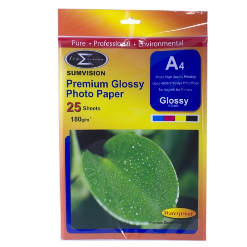 Sumvision 180gsm Glossy A4 Photo Paper 25 Pack