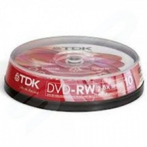 TDK Branded Rewritable DVD-RW 4.7GB 2-6x Speed 10 Pack