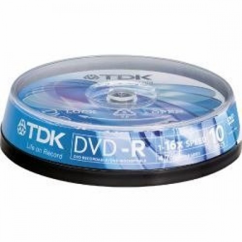 TDK DVD-R 4.7GB 16X SPEED 10 CAKEBOX - Imation T19415
