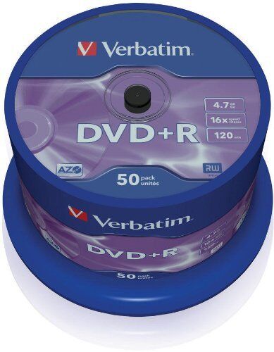 Verbatim Azo 16x Branded Matt Silver DVD+R 50 Pack 43550