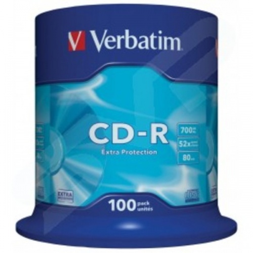 Verbatim 52x Branded Extra Protection Surface CD-R in Packs of 100 43411