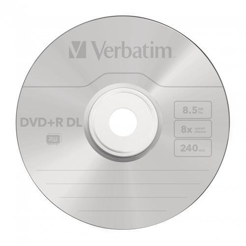 Verbatim Dual Layer DVD+R DL Azo 8x Branded Matt Silver in Packs of 10 43666