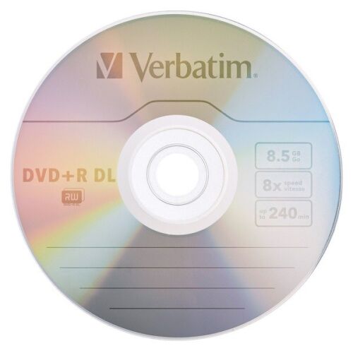 VERBATIM 43757 DVD+R Double Layer  8x Matt Silver Blank DVDs 8.5GB - 25pk Spindle