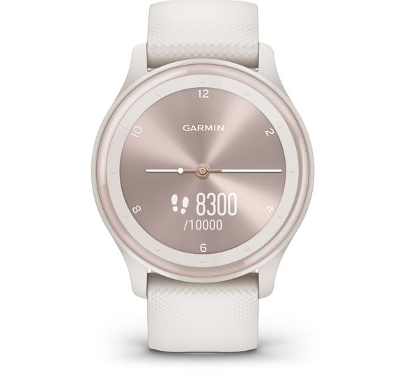 GARMIN vivomove Sport Small- Ivory + Peach Gold with Silicone Strap