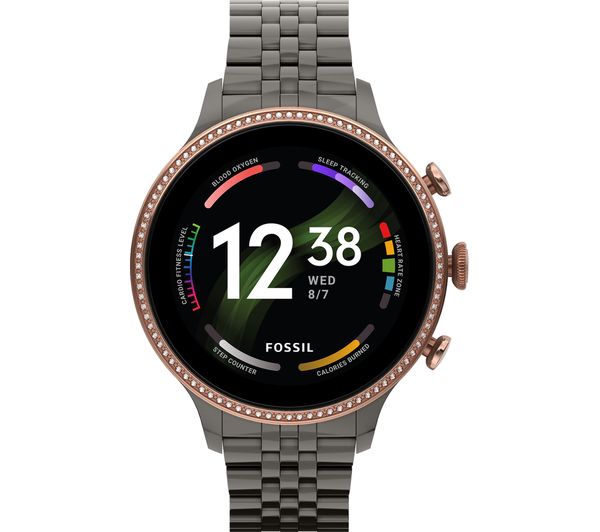 FOSSIL Gen 6 FTW6078 Smart Watch Gunmetal Grey with Google Assistant Stainless Steel Strap Universal