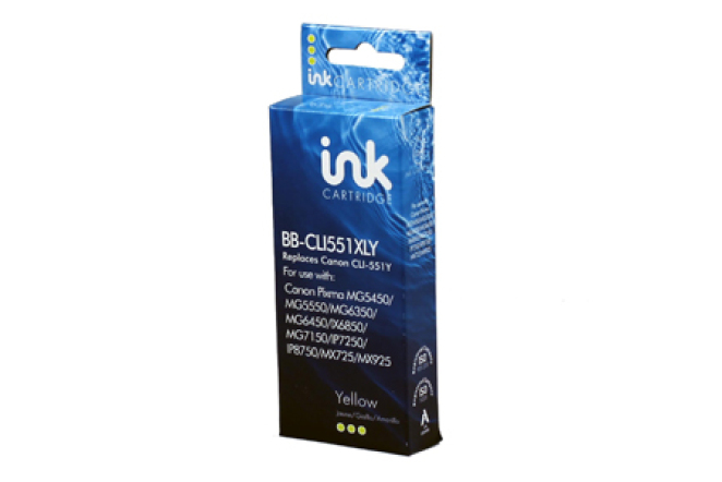 Bluebox Canon CLI 551XL Yellow CLI551XL Inkjet Cartridge 12ml