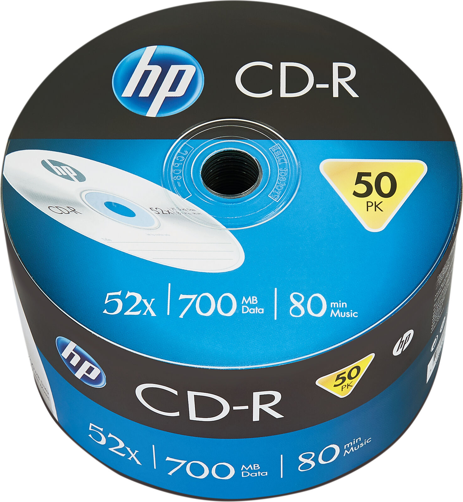 HP 52x CD-R Branded / Logo Blank Recordable Discs 700MB 80 Mins - 50 Pack