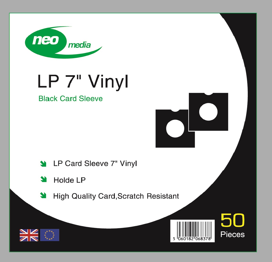 Neo 7" LP Vinyl Card sleeve 50 pack - in Black