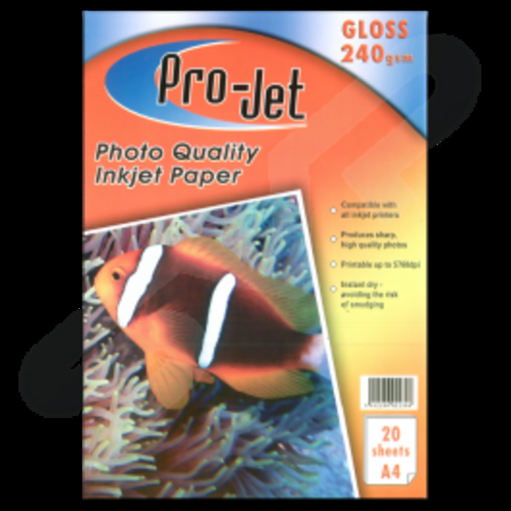 Projet A4 Glossy Photo Paper 240gsm Pack of 20