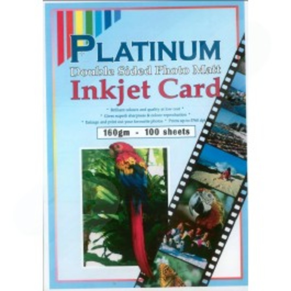 Platinum A4 Matt Inkjet Double Sided Photo Paper 160gsm 100 Sheet