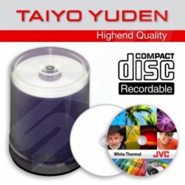 JVC Taiyo Yuden Everest Teac White Thermal Re-transfer CD-R Pack of 100