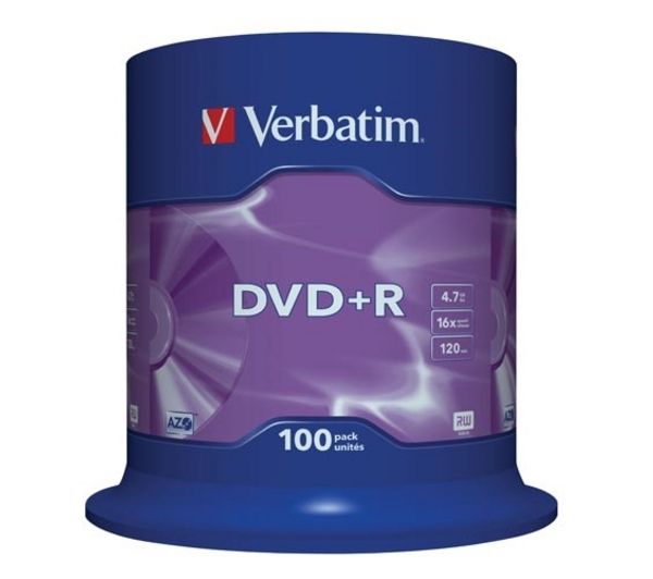 Verbatim Azo 16x Branded Matt Silver DVD+R in Packs of 100 43551