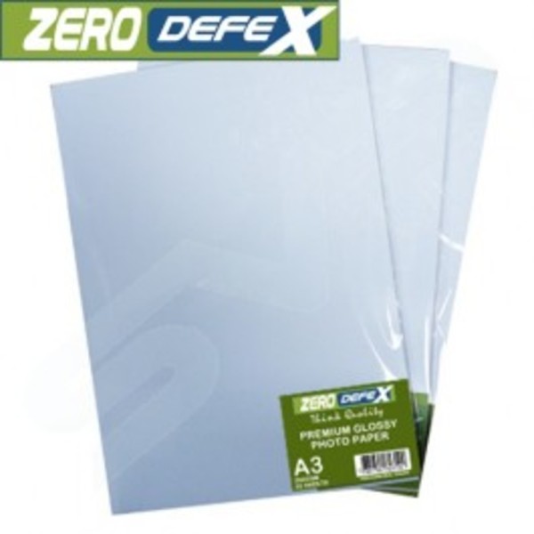 Zero Defex 180gsm Double Sided A3 Professional Inkjet Glossy Photo Paper - 20 Pack