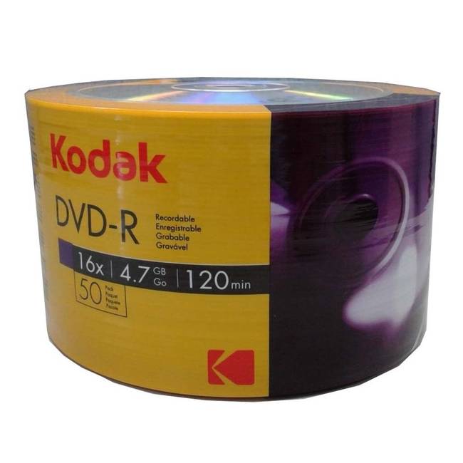 Kodak 16x DVD-R Branded 50 pack, Shrink wrapped - 1410150